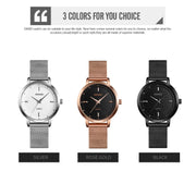 SKMEI 1528 Simple Fashion Lady Watch Casual Netting Scale(Rose Gold)