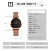 SKMEI 1528 Simple Fashion Lady Watch Casual Netting Scale(Rose Gold)