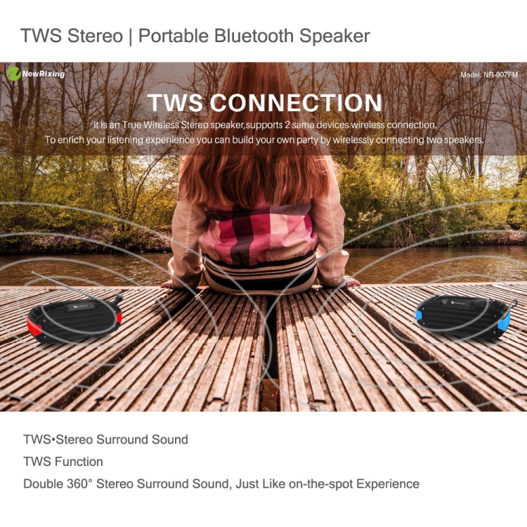 New Rixing NR907 Portable Stereo Surround Soundbar Bluetooth Speaker with Microphone, Support TF Card FM(Orange) - free shipping - PMC Jewellery - Order now!