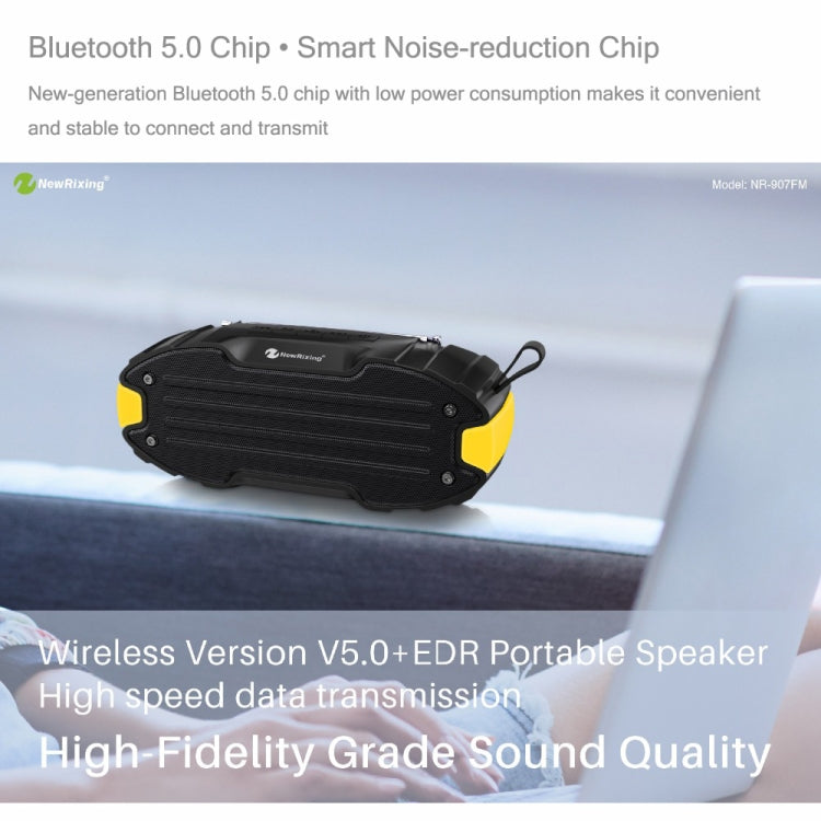 New Rixing NR907 Portable Stereo Surround Soundbar Bluetooth Speaker with Microphone, Support TF Card FM(Orange) - free shipping - PMC Jewellery - Order now!