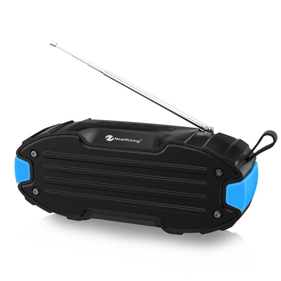 New Rixing NR907 Portable Stereo Surround Soundbar Bluetooth Speaker with Microphone, Support TF Card FM(Blue)