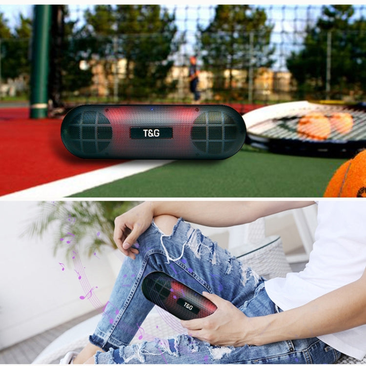 T&G TG148 Portable Stereo Audio Super Bass LED Lantern Pill Wireless Bluetooth Speaker(Black)
