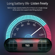 T&G TG148 Portable Stereo Audio Super Bass LED Lantern Pill Wireless Bluetooth Speaker(Gray)
