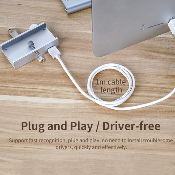 ORICO  MH4PU-P Aluminum Alloy 4 Ports USB3.0 Clip-type HUB(Silver)