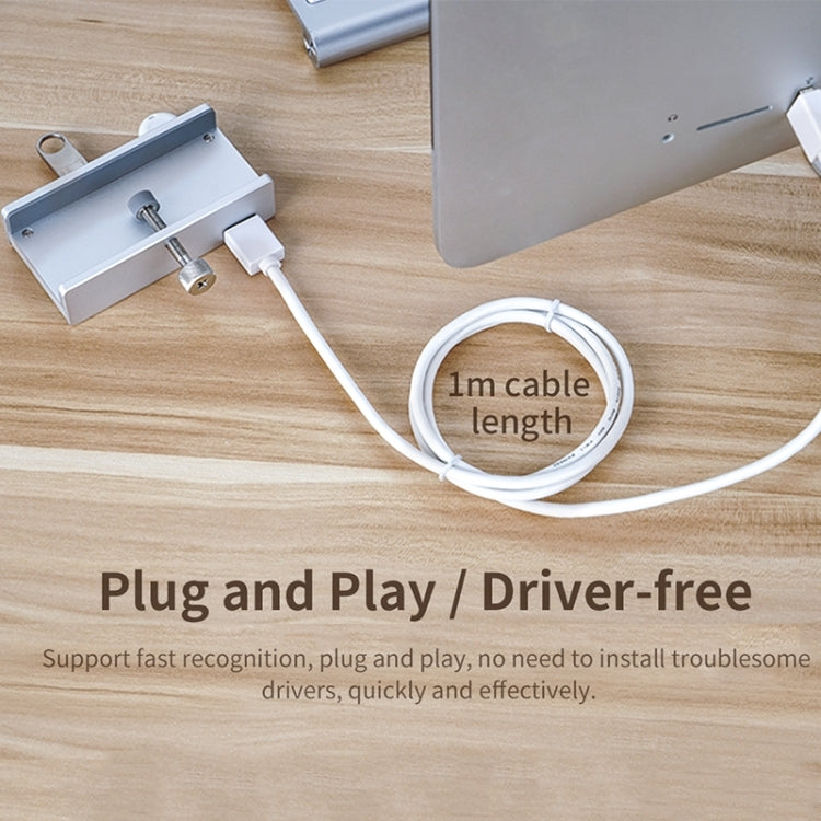 ORICO  MH4PU-P Aluminum Alloy 4 Ports USB3.0 Clip-type HUB(Silver)