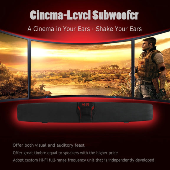 New Rixing NR7017 TWS Portable 10W Stereo Surround Soundbar Bluetooth Speaker with Microphone(Black)