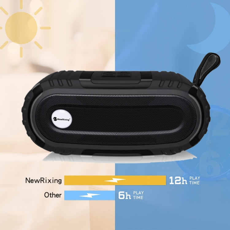 New Rixing NR5016 Wireless Portable Bluetooth Speaker Stereo Sound 10W System Music Subwoofer Column, Support TF Card, FM(Black)