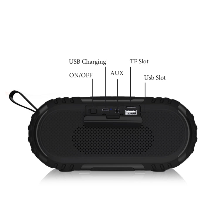 New Rixing NR5016 Wireless Portable Bluetooth Speaker Stereo Sound 10W System Music Subwoofer Column, Support TF Card, FM(Red)