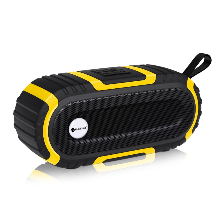New Rixing NR5016 Wireless Portable Bluetooth Speaker Stereo Sound 10W System Music Subwoofer Column, Support TF Card, FM(Yellow)