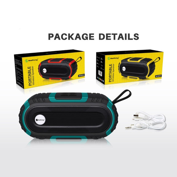 New Rixing NR5016 Wireless Portable Bluetooth Speaker Stereo Sound 10W System Music Subwoofer Column, Support TF Card, FM(Green)