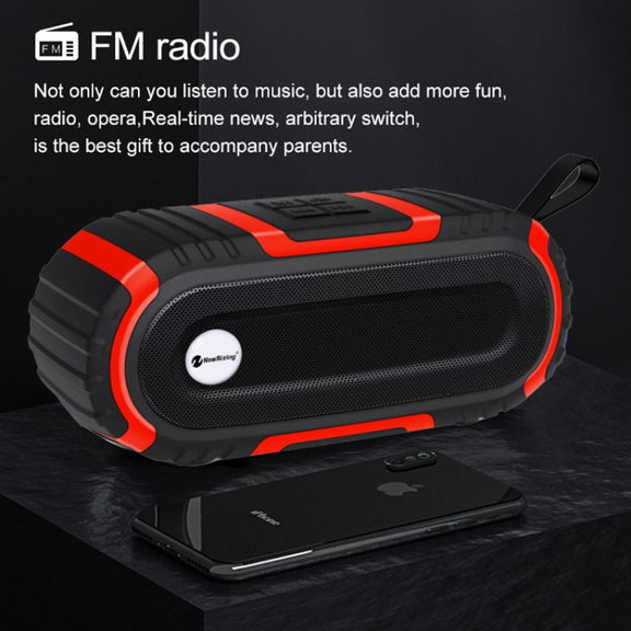 New Rixing NR5016 Wireless Portable Bluetooth Speaker Stereo Sound 10W System Music Subwoofer Column, Support TF Card, FM(Green)