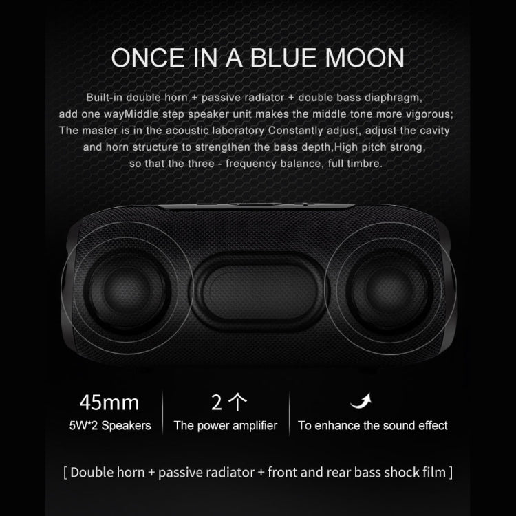 New Rixing NR5016 Wireless Portable Bluetooth Speaker Stereo Sound 10W System Music Subwoofer Column, Support TF Card, FM(Green)