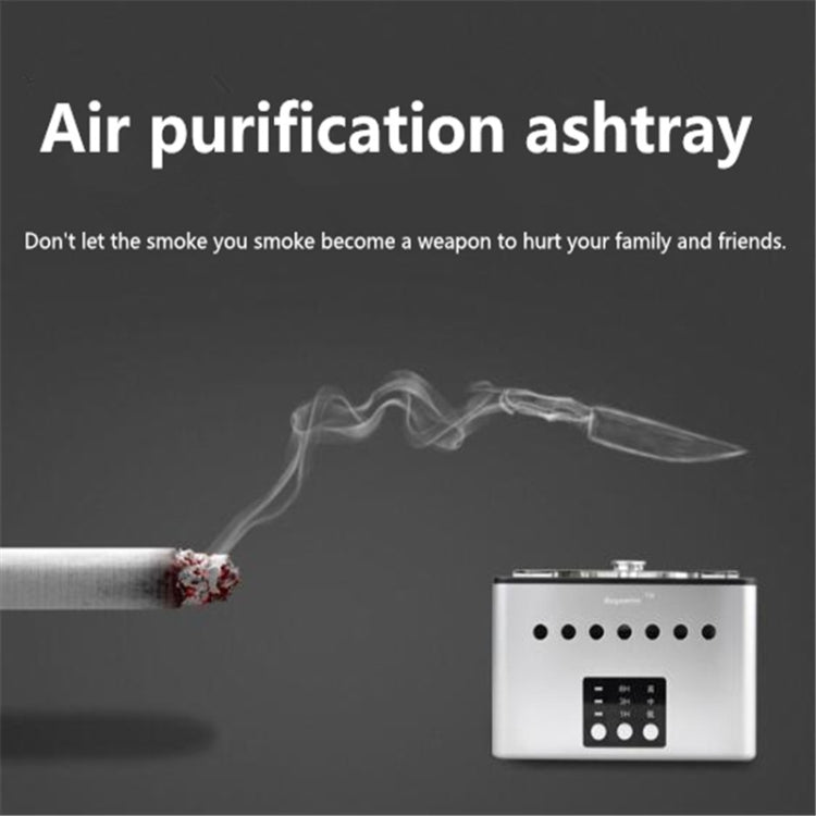 Filter Purification Ashtray Negative Ion Ashtray Intelligent Ashtray(Ssangyong Play Beads Silver)