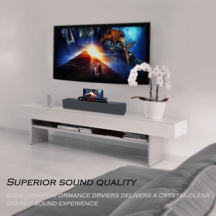 Newrixing NR-5017 LED Bluetooth Portable Speaker TWS Connection Loudspeaker Sound System 10W Stereo Surround Speaker(Silver)
