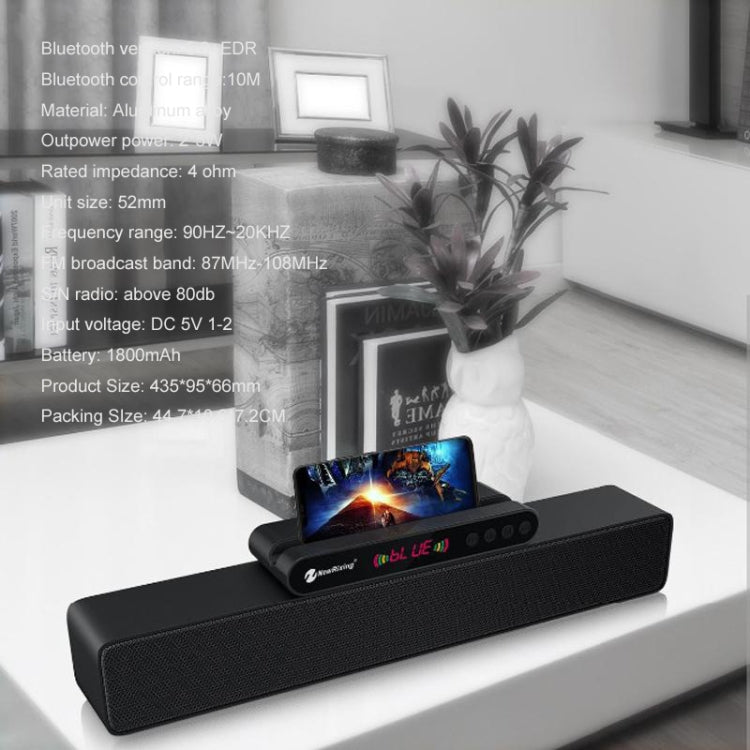 Newrixing NR-5017 LED Bluetooth Portable Speaker TWS Connection Loudspeaker Sound System 10W Stereo Surround Speaker(Silver)
