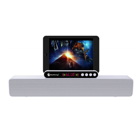 Newrixing NR-5017 LED Bluetooth Portable Speaker TWS Connection Loudspeaker Sound System 10W Stereo Surround Speaker(Silver)