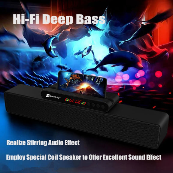 Newrixing NR-5017 LED Bluetooth Portable Speaker TWS Connection Loudspeaker Sound System 10W Stereo Surround Speaker(Silver)