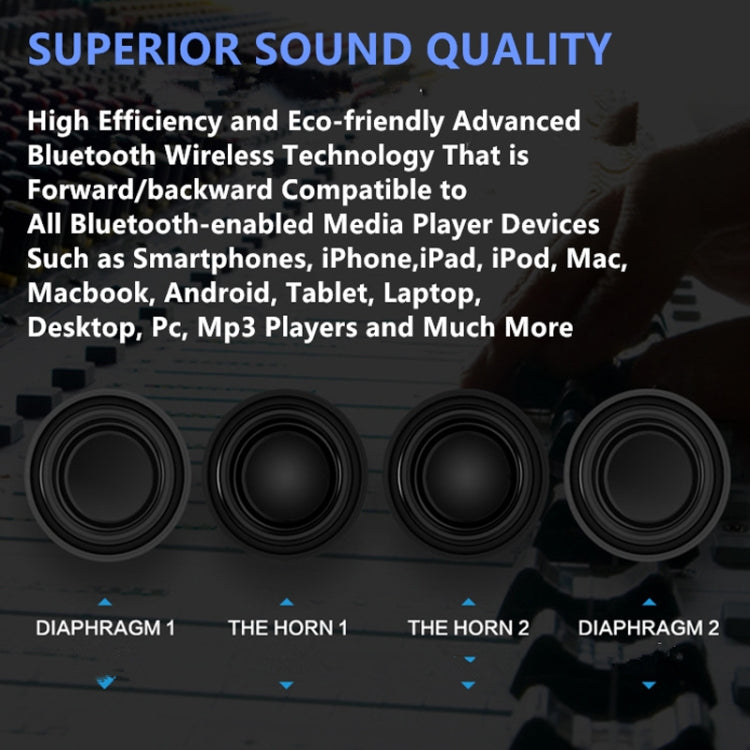 Newrixing NR-5017 LED Bluetooth Portable Speaker TWS Connection Loudspeaker Sound System 10W Stereo Surround Speaker(Silver)