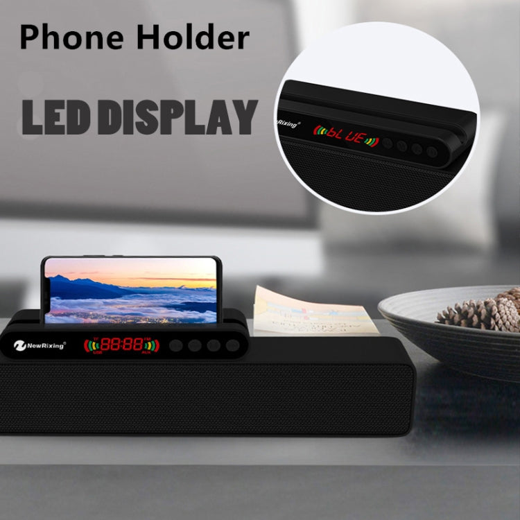 Newrixing NR-5017 LED Bluetooth Portable Speaker TWS Connection Loudspeaker Sound System 10W Stereo Surround Speaker(Silver)