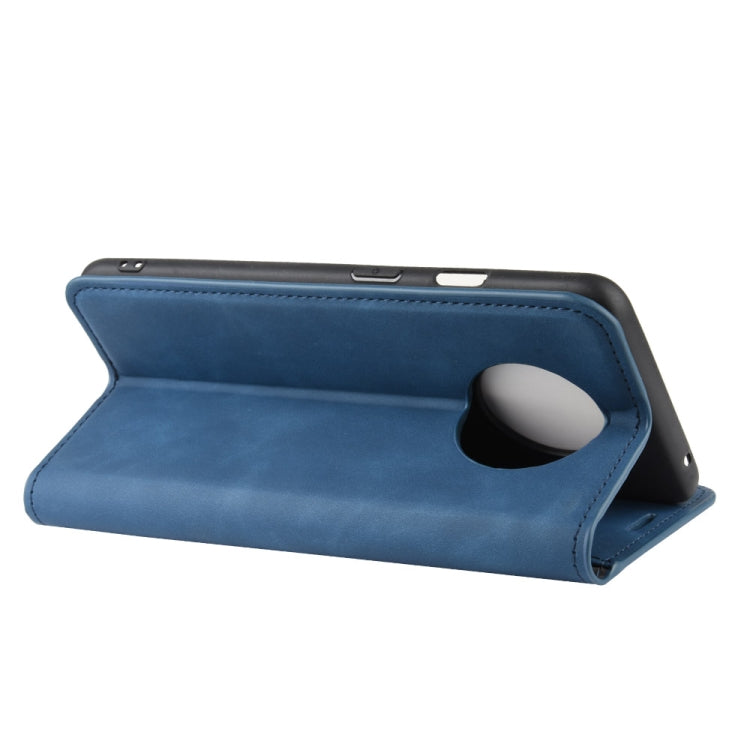 For OnePlus 7T Retro-skin Business Magnetic Suction Leather Case with Purse-Bracket-Chuck(Dark Blue) - OnePlus Cases by PMC TechLife | Online Shopping South Africa | PMC TechLife | Buy Now Pay Later Mobicred