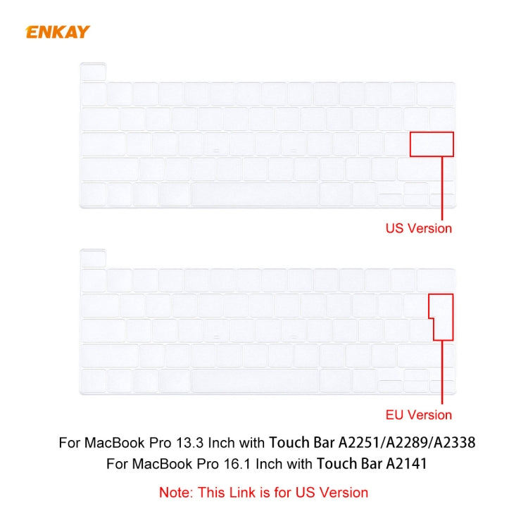ENKAY TPU Soft Keyboard Protector for MacBook Pro 16 inch A2141 / Pro 13.3 inch A2289 & A2251 & A2338 (2020), US Version - free shipping - PMC Jewellery - Order now!
