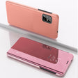 For Galaxy A51 Plated Mirror Horizontal Flip Leather Cover with Stand Mobile Phone Holster(Rose Gold) - Galaxy Phone Cases by PMC TechLife | Online Shopping South Africa | PMC TechLife