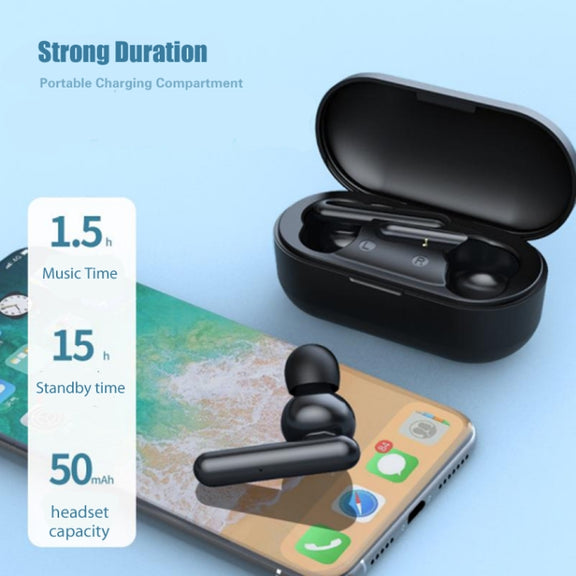 T10 Mini Touch Control Hifi TWS Wireless Bluetooth Earphones With Mic & Charger Box(Black)