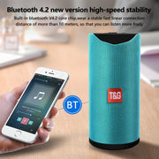 T&G TG113 Portable Bluetooth Speakers Water-resistant Stereo Outdoor Loudspeaker MP3 Bass Sound Box with FM Radio(Black)