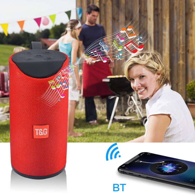 T&G TG113 Portable Bluetooth Speakers Water-resistant Stereo Outdoor Loudspeaker MP3 Bass Sound Box with FM Radio(Blue)