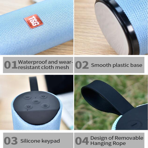 T&G TG113 Portable Bluetooth Speakers Water-resistant Stereo Outdoor Loudspeaker MP3 Bass Sound Box with FM Radio(Blue)