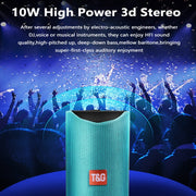 T&G TG113 Portable Bluetooth Speakers Water-resistant Stereo Outdoor Loudspeaker MP3 Bass Sound Box with FM Radio(Blue)