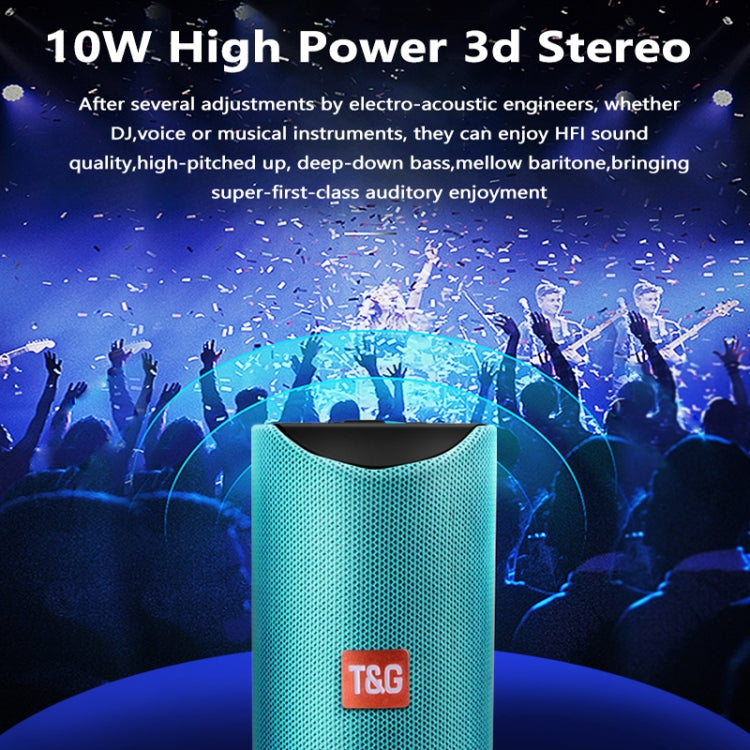 T&G TG113 Portable Bluetooth Speakers Water-resistant Stereo Outdoor Loudspeaker MP3 Bass Sound Box with FM Radio(Blue)