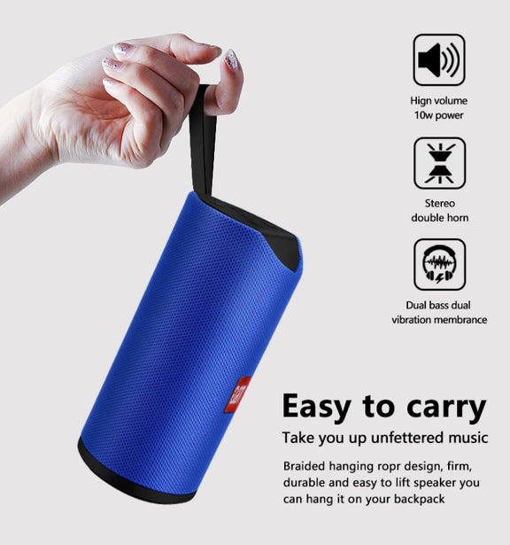 T&G TG113 Portable Bluetooth Speakers Water-resistant Stereo Outdoor Loudspeaker MP3 Bass Sound Box with FM Radio(Blue)