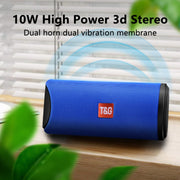 T&G TG113 Portable Bluetooth Speakers Water-resistant Stereo Outdoor Loudspeaker MP3 Bass Sound Box with FM Radio(Blue)