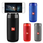 T&G TG113C Column Portable Bluetooth Mini Speaker FM Radio Water-resistant Subwoofer Phone Holder Wireless Loundpeakers(Blue)