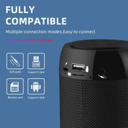 T&G TG113C Column Portable Bluetooth Mini Speaker FM Radio Water-resistant Subwoofer Phone Holder Wireless Loundpeakers(Blue)