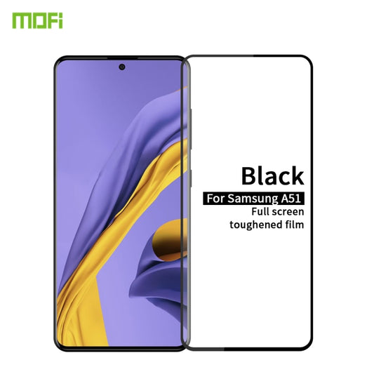 For Galaxy A51 MOFI 9H 2.5D Full Screen Tempered Glass Film(Black) - free shipping - PMC Jewellery - Order now!