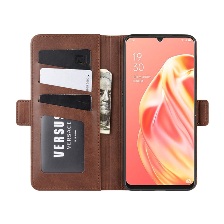For OPPO A91 Dual-side Magnetic Buckle Horizontal Flip PU Leather Case with Holder & Card Slots & Wallet(Brown) - OPPO Cases by PMC TechLife | Online Shopping South Africa | PMC TechLife | Buy Now Pay Later Mobicred