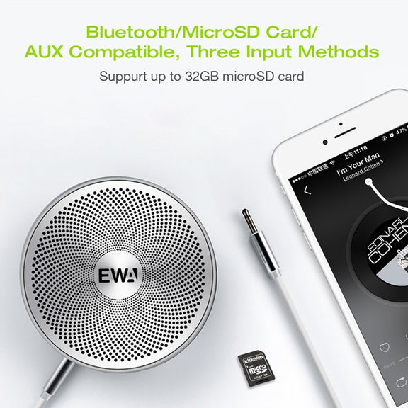 EWA A2 Pro Metal Speaker Outdoor Water-resistant Bluetooth Sound Bass Speaker(Black)