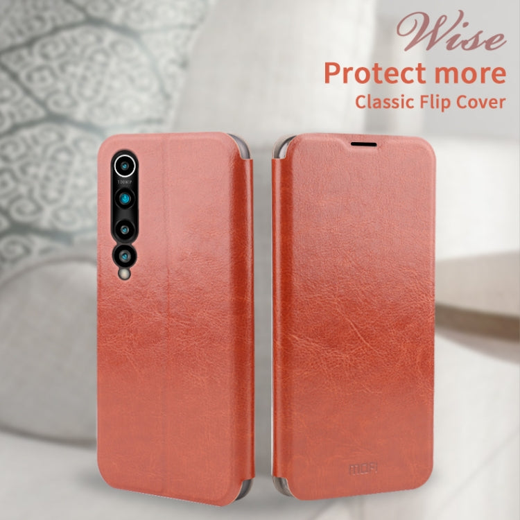 For Xiaomi Mi 10 Pro MOFI Rui Series Classical Leather Embedded Steel Plate All-inclusive Horizontal Flip PU Leather Case(Red)