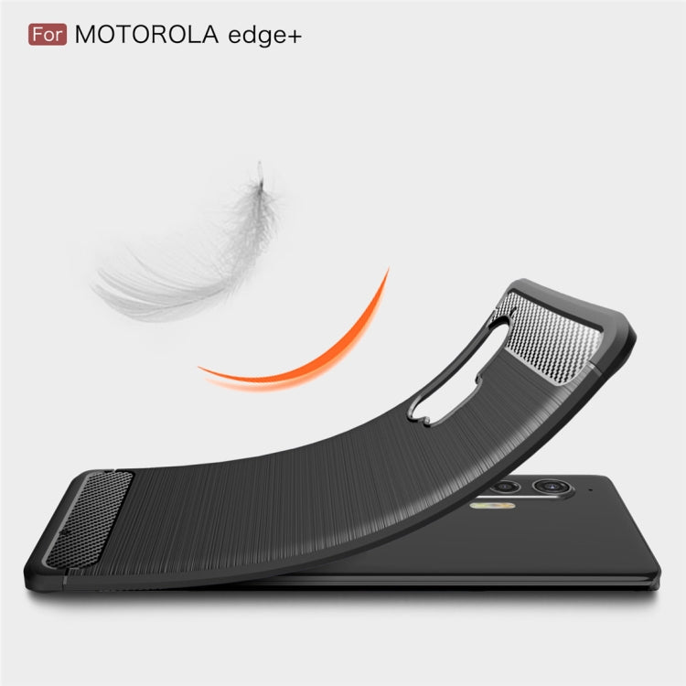 For Motorola Moto Edge Plus Brushed Texture Carbon Fiber TPU Case(Navy Blue) - Motorola Cases by PMC TechLife | Online Shopping South Africa | PMC TechLife