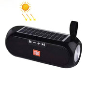T&G TG182 Portable Column Wireless Stereo Music Box Solar Power water-resistant USB AUX FM radio super bass(Black)