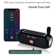 T&G TG182 Portable Column Wireless Stereo Music Box Solar Power water-resistant USB AUX FM radio super bass(Blue)