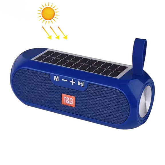T&G TG182 Portable Column Wireless Stereo Music Box Solar Power water-resistant USB AUX FM radio super bass(Green)