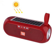 T&G TG182 Portable Column Wireless Stereo Music Box Solar Power water-resistant USB AUX FM radio super bass(Red)