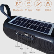 T&G TG182 Portable Column Wireless Stereo Music Box Solar Power water-resistant USB AUX FM radio super bass(Red)