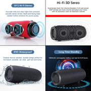 T&G 324 Portable Column Speaker 10W Bluetooth Speaker Music Player Speakers Box with FM Radio Aux TF Subwoofer Bass Speaker(Red)