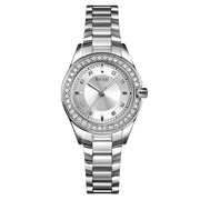 SKMEI 1534 elegant water-resistant quartz steel band watch with diamond inlay(Silver)