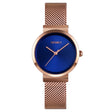 Skmei 1595 Fashion Elegant Scale Free Steel Mesh Belt Women's Watch Waterproof Business Student Quartz Watch Female(Rose Gold Blue) - free shipping - PMC TechLife - Order now!