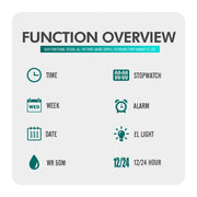 Skmei 1608 Multi-Function Student Electronic Watch Water-resistant Timing Silicone Sports Watch(Black)